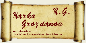 Marko Grozdanov vizit kartica